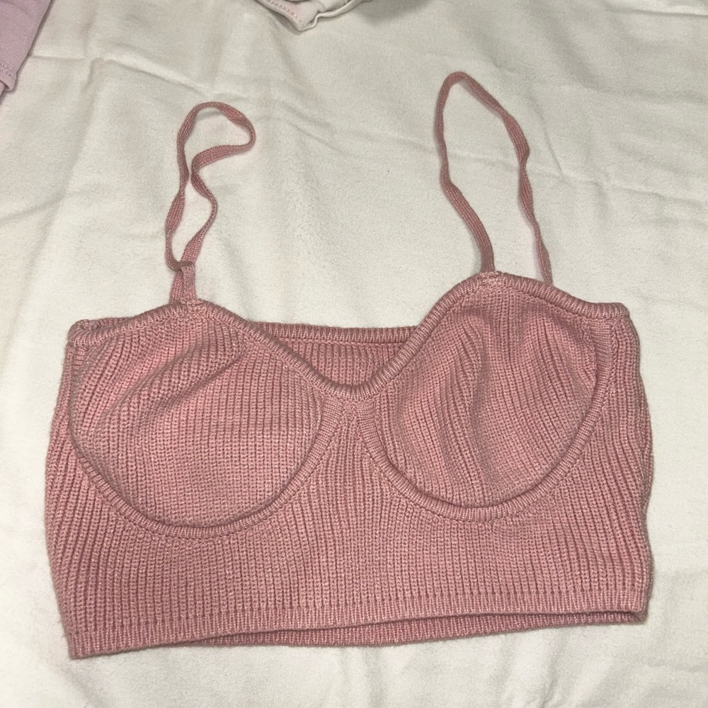 Pink Knit Bralette